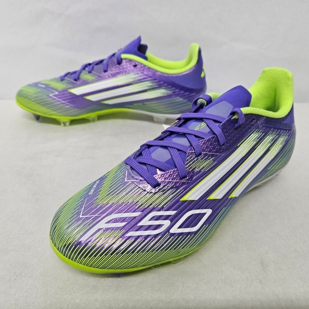 Adidas F50 League FG/MG Soccer Cleats JI0003 Purple Lucid Lemon Mens Size 10.5 - Picture 3 of 10